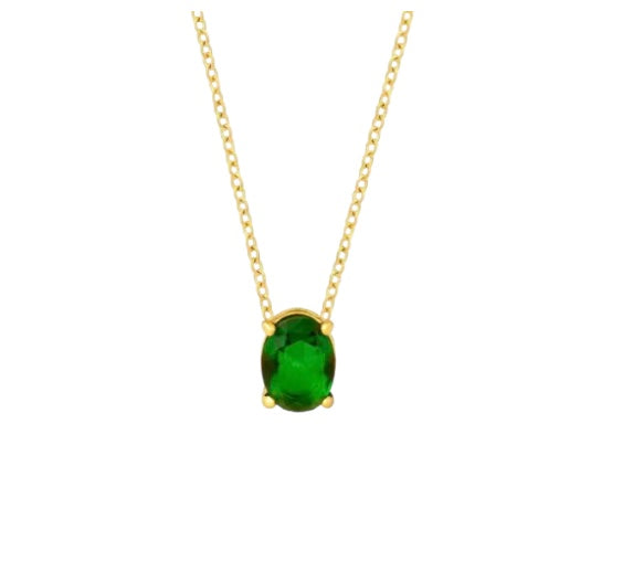 Stålhalsband med 18K förgyllning och CZ 40+5 cm
