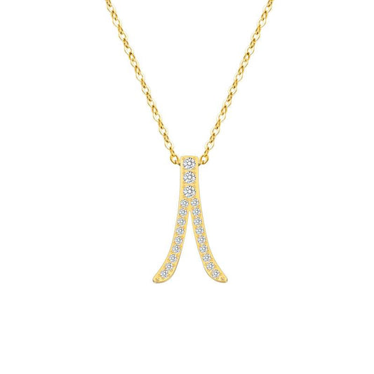 Stålhalsband med 18K förgyllning och CZ 42+5 cm