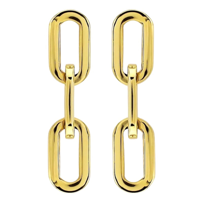 Stålörhängen med 18K förgyllning 50MM