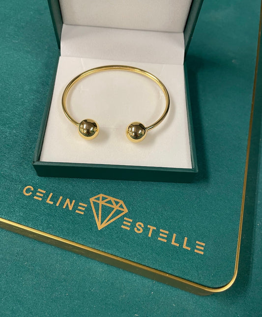 Stålarmband med 18K förgyllning - Öppen