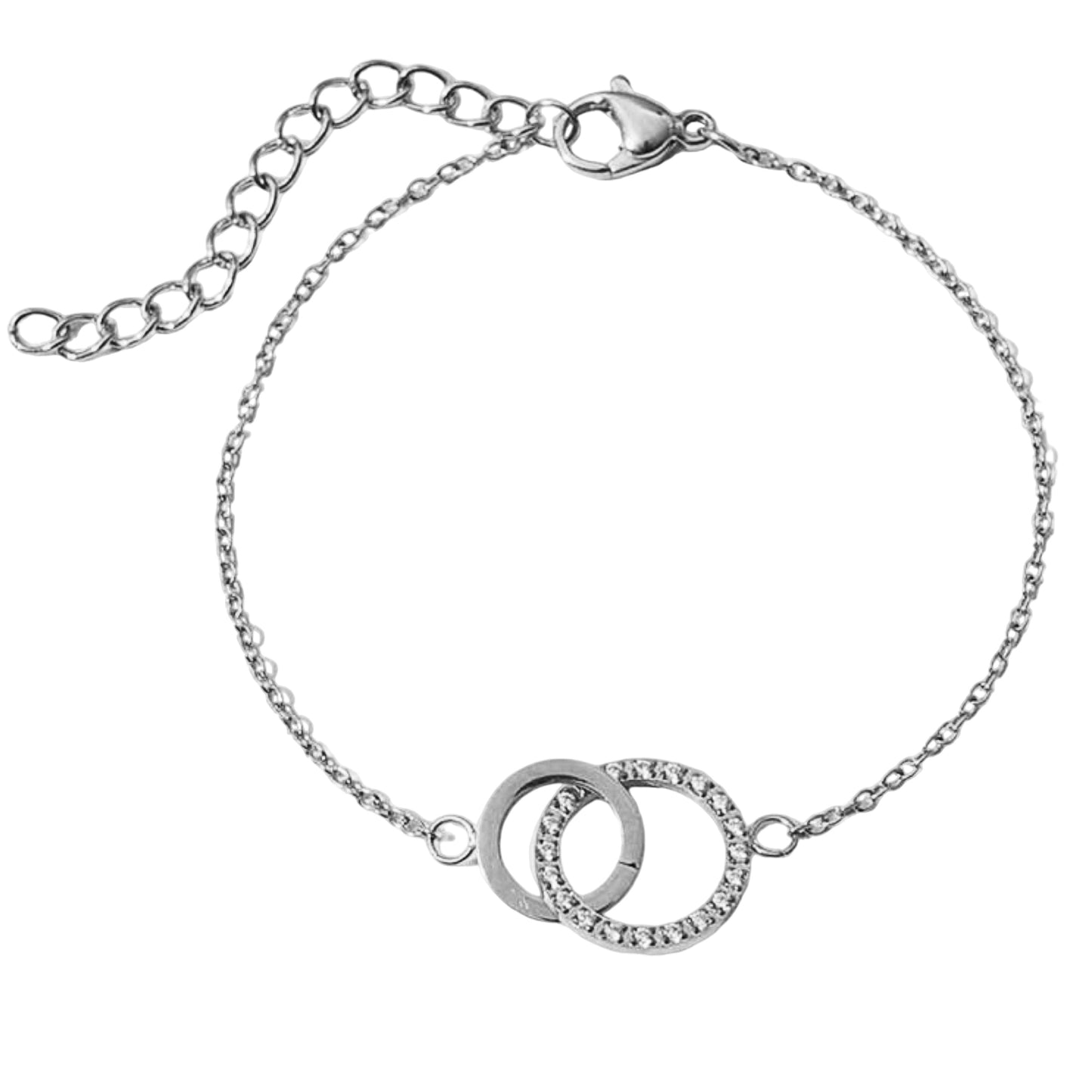 Stålarmband med CZ 16+4 cm