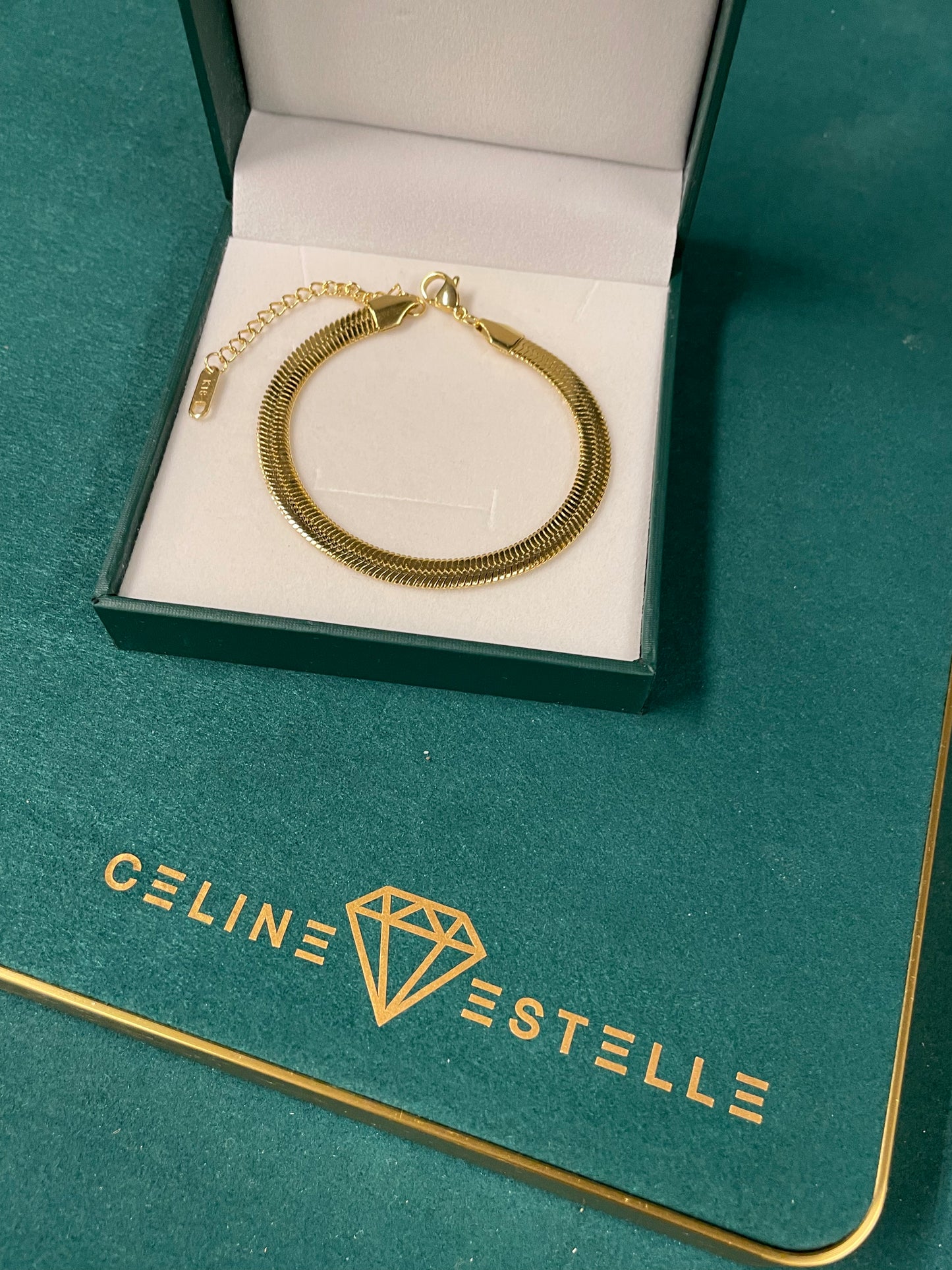 Stålarmband med 18K förgyllning 16+5 cm 4MM / 2MM