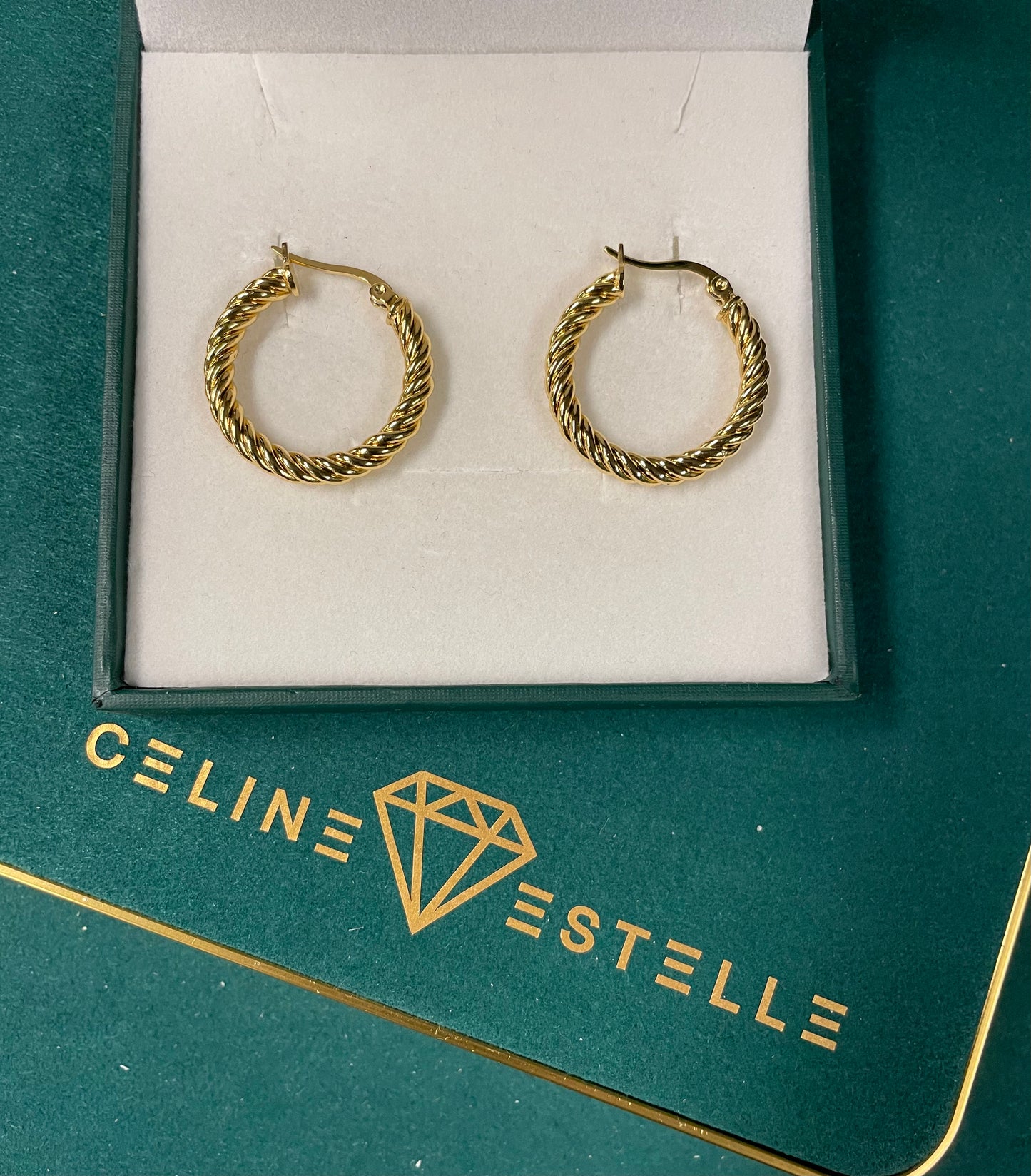Stålörhängen med 18K förgyllning 27MM