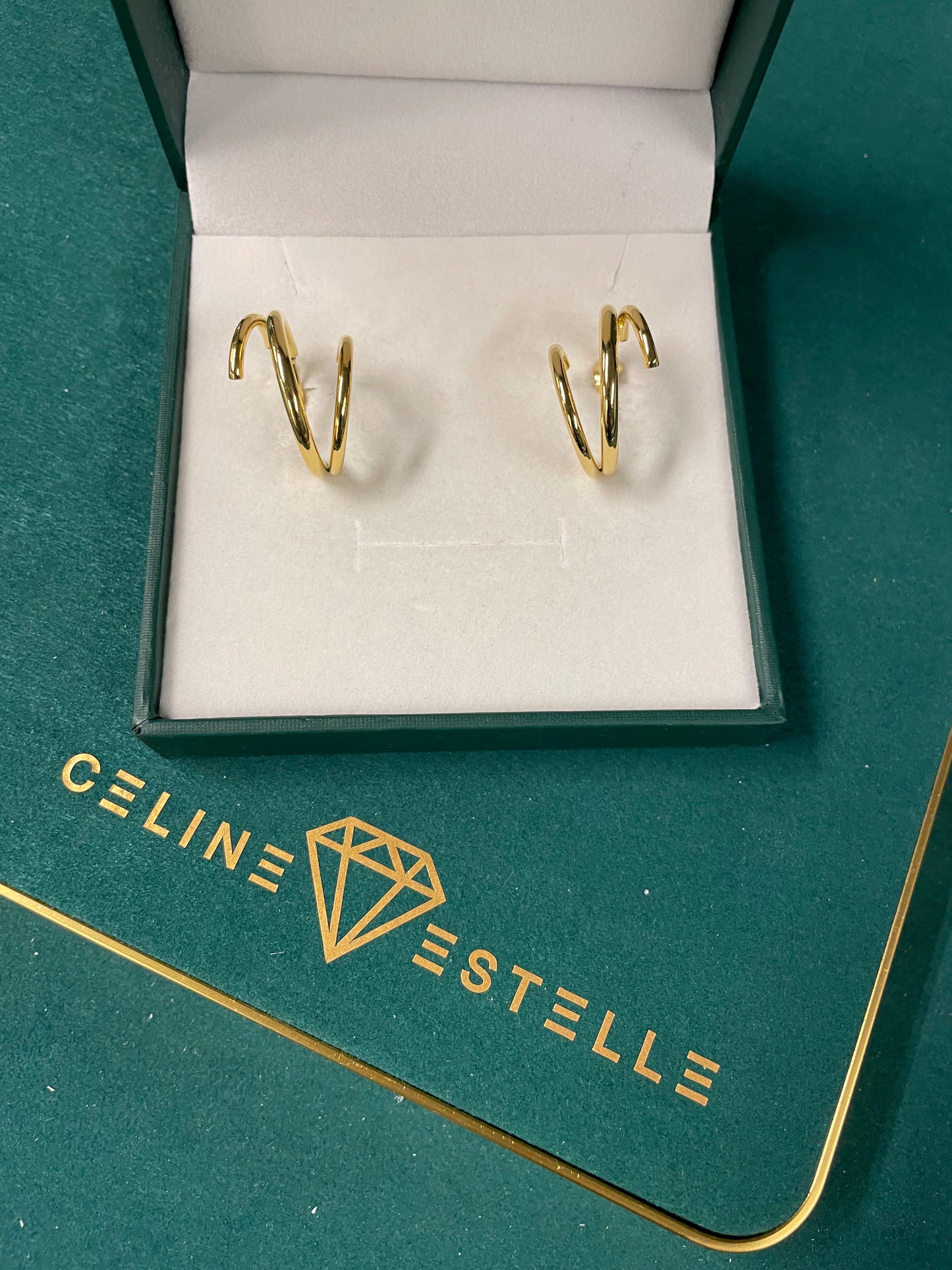 Stålörhängen med 18K förgyllning 22MM
