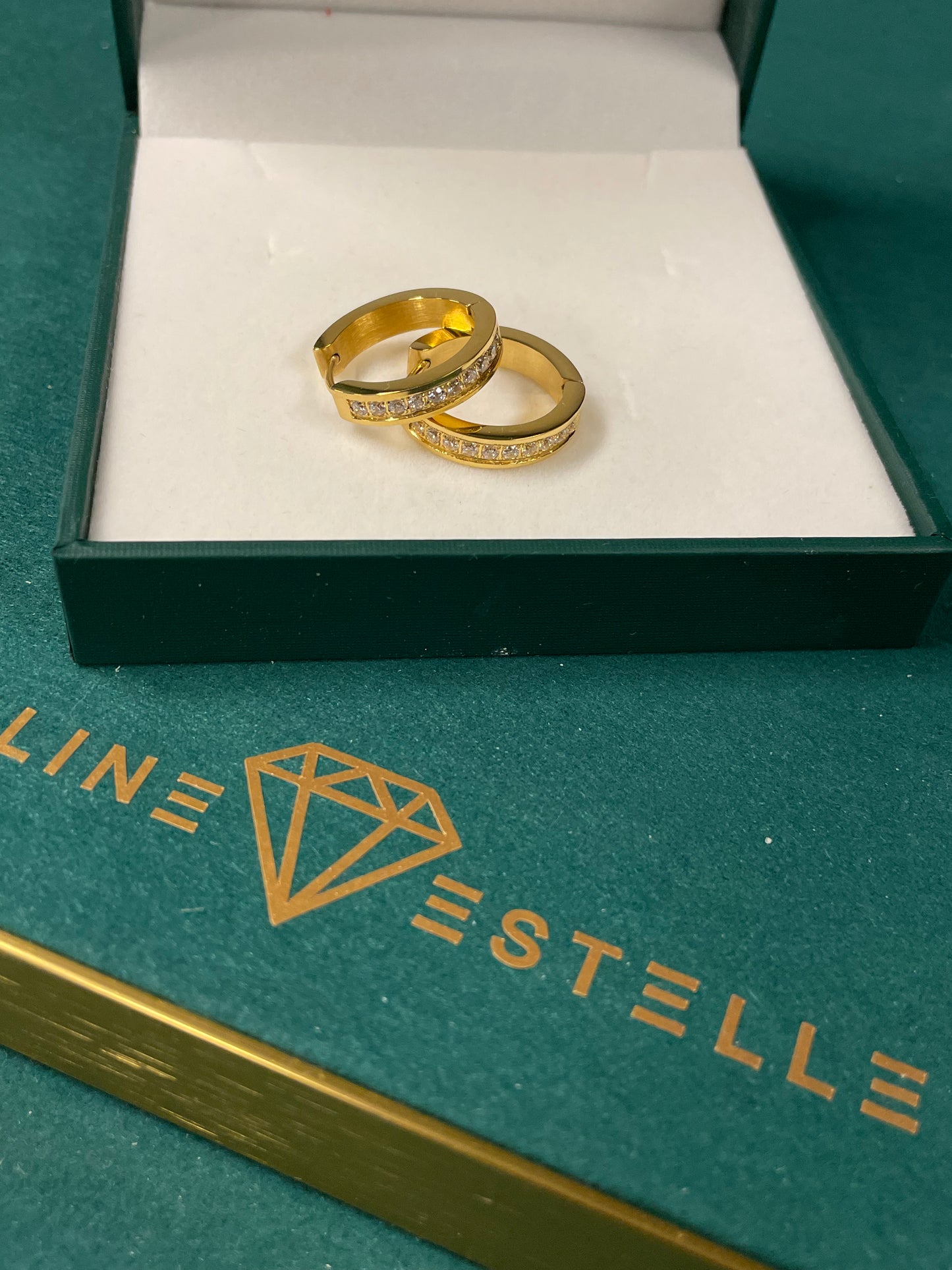 Stålörhängen med 18K förgyllning och CZ 20MM