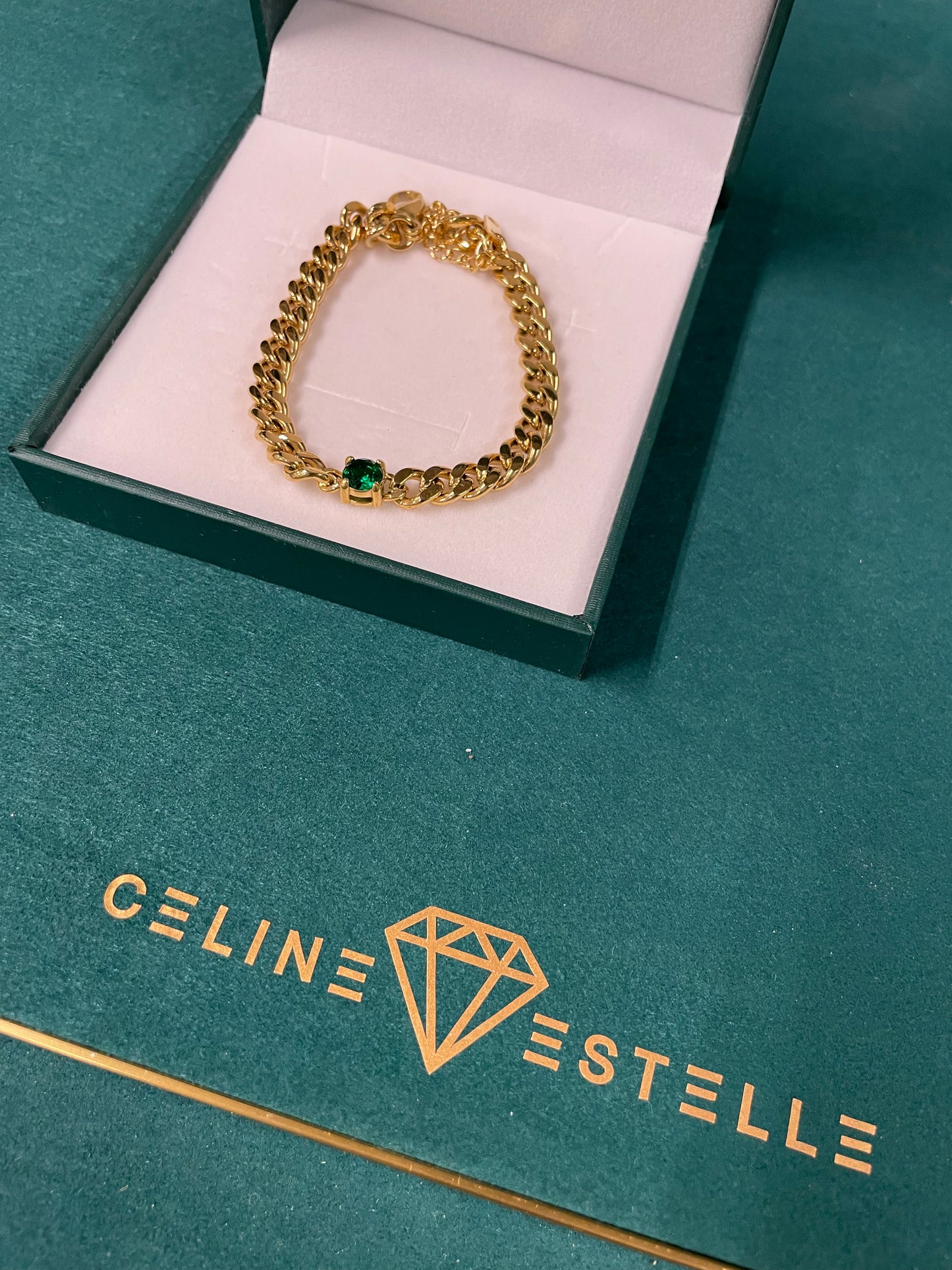 Stålarmband med 18K förgyllning och CZ 16+4 cm