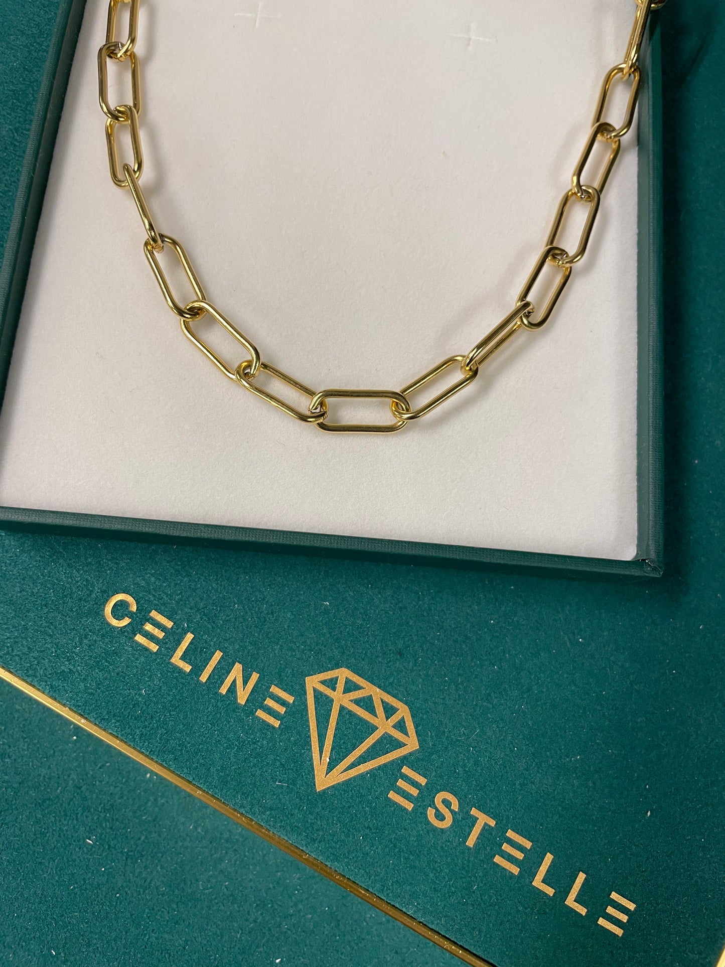 Stålhalsband med 18K förgyllning 40+5 cm