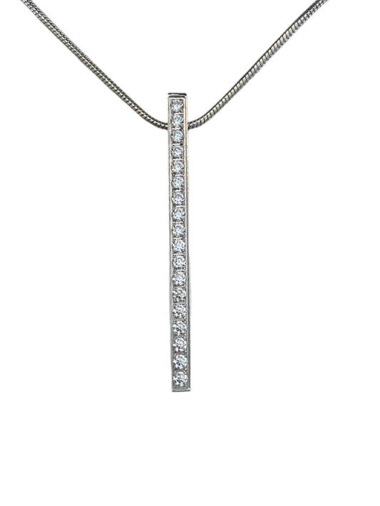 Stålhalsband med CZ 45 cm