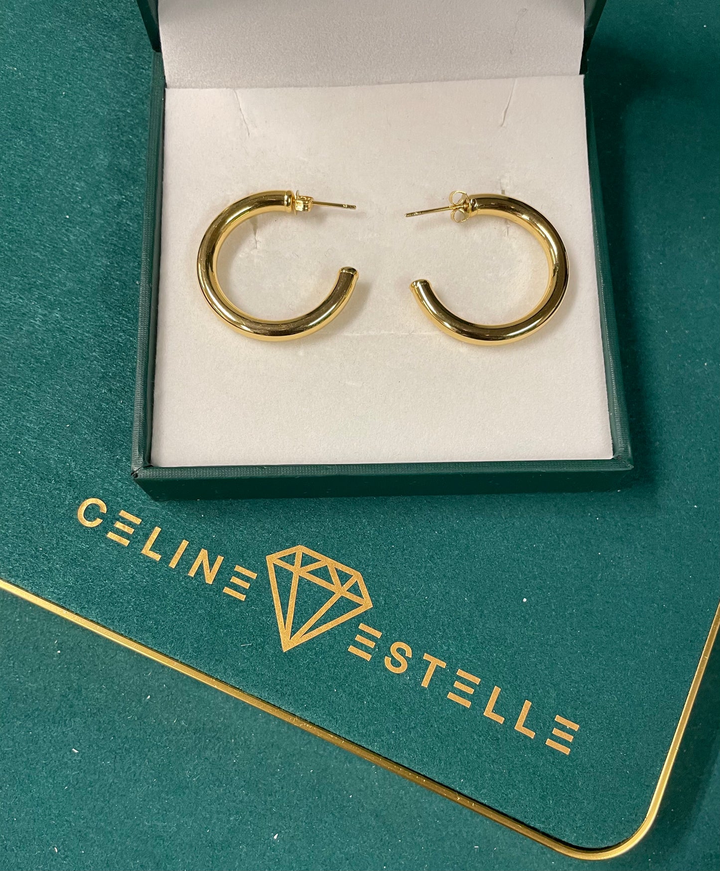 Stålörhängen med 18K förgyllning 40MM / 25MM / 20MM (Tjocklek: 4MM)