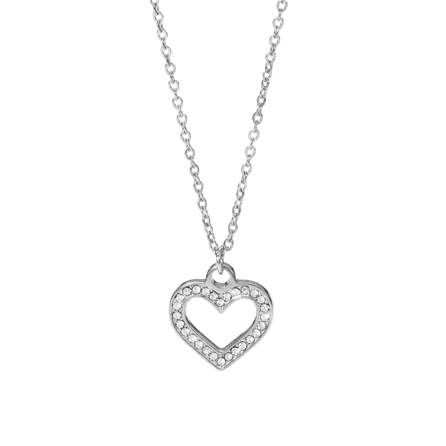 Stålhalsband med CZ 40+5 cm