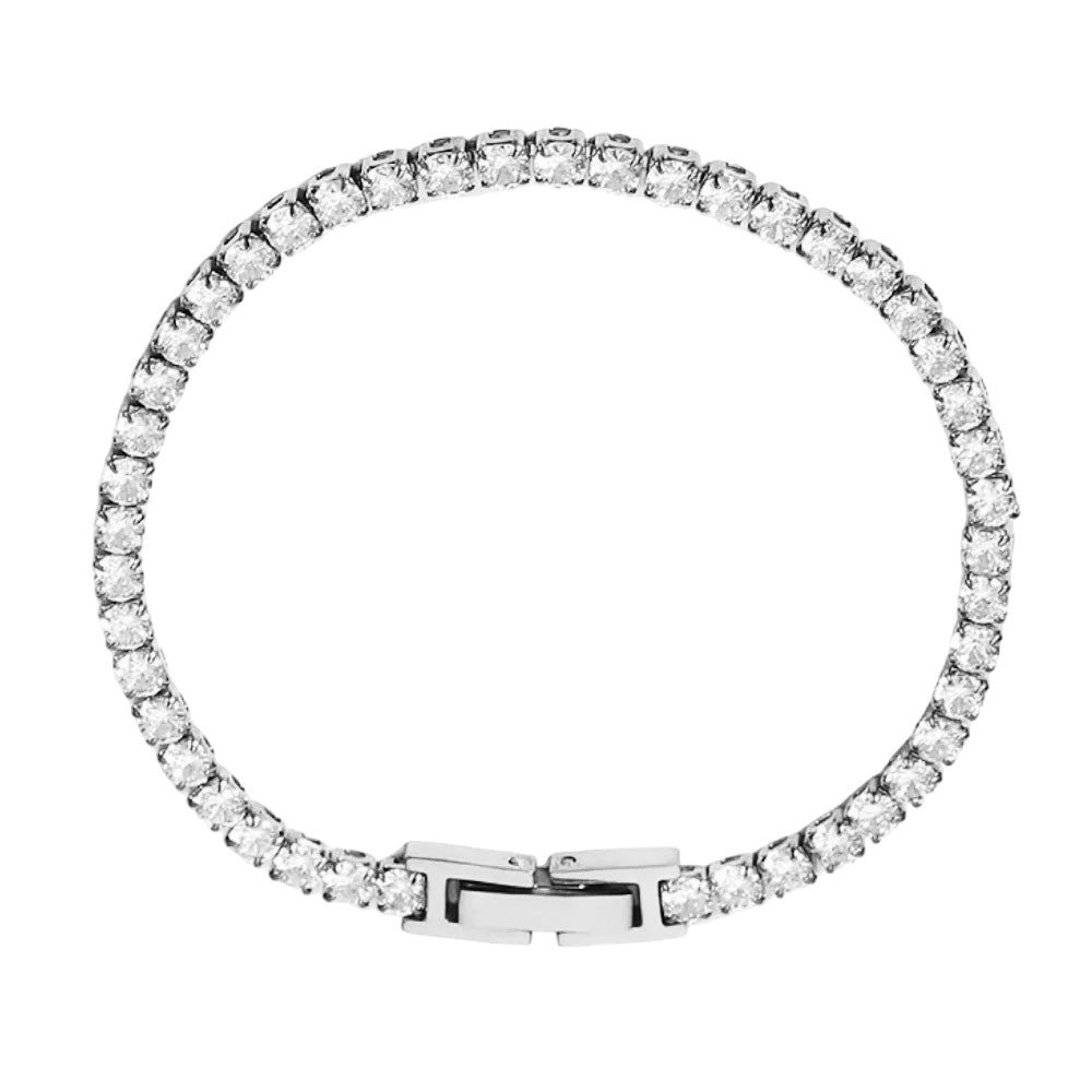 Stålarmband med CZ (3 MM) (17,5 cm)