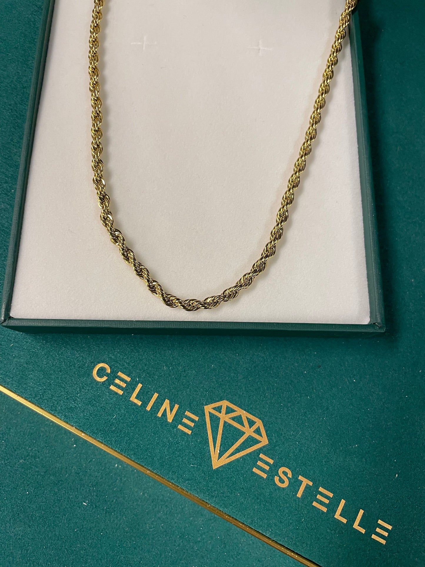 Stålhalsband med 18K förgyllning 5MM/4MM 45+5 cm