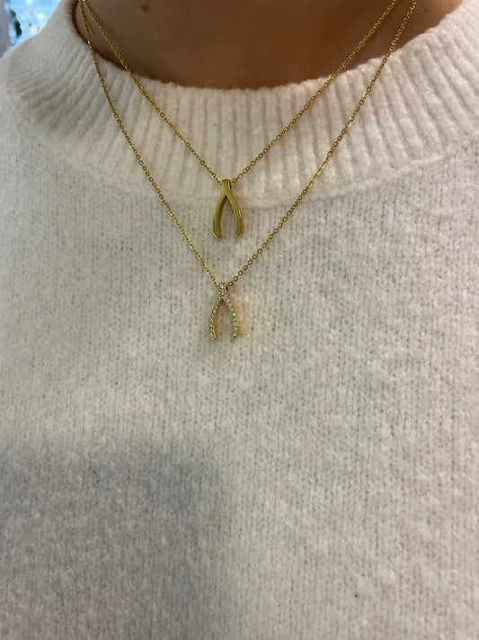 Stålhalsband med 18K förgyllning 42+5 cm