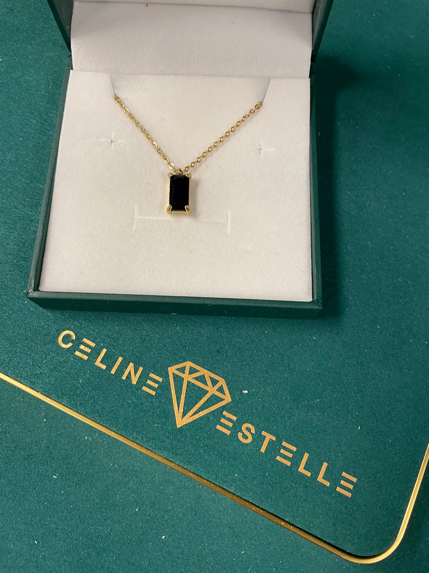 Stålhalsband med 18K förgyllning och CZ 40+5 cm