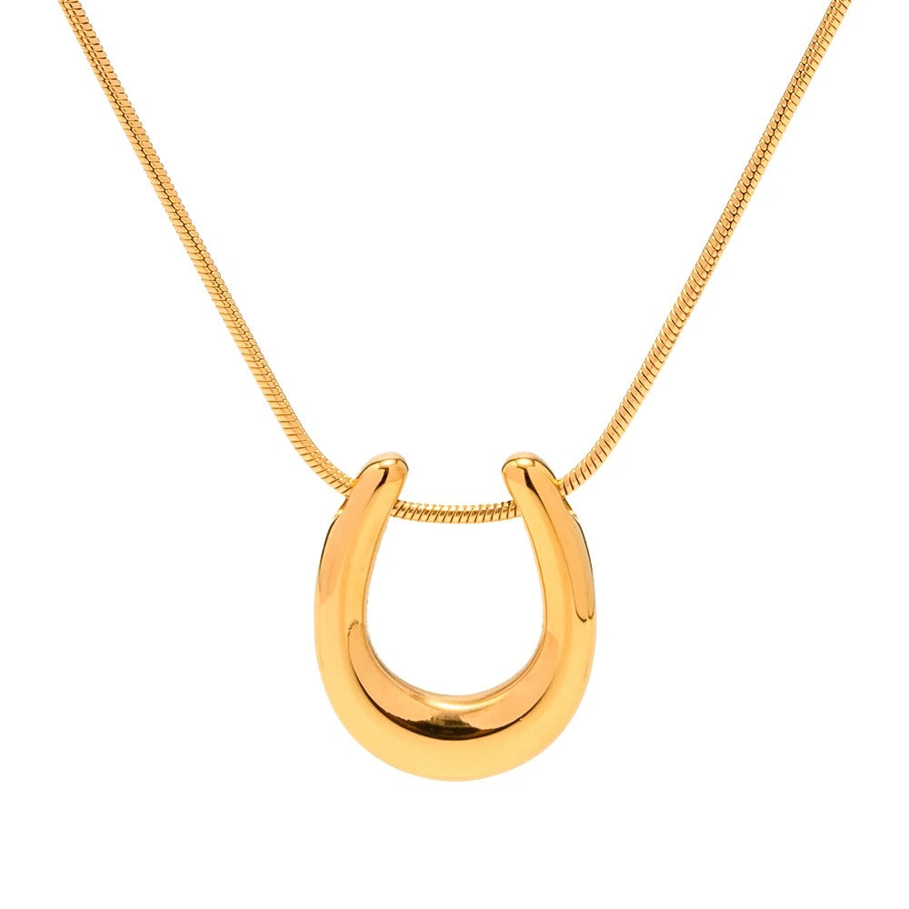 Stålhalsband med 18K förgyllning 40+5 cm