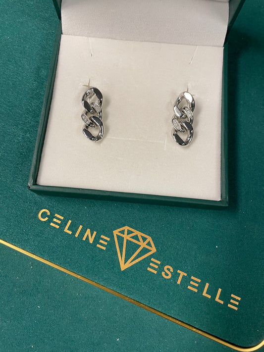 Stålörhängen med CZ 25MM