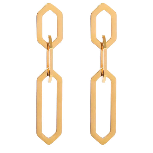 Stålörhängen med 18K förgyllning 60MM