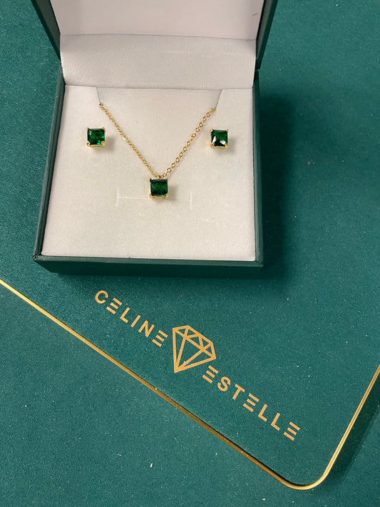 Stålhalsband med 18K förgyllning och CZ 40+5 cm