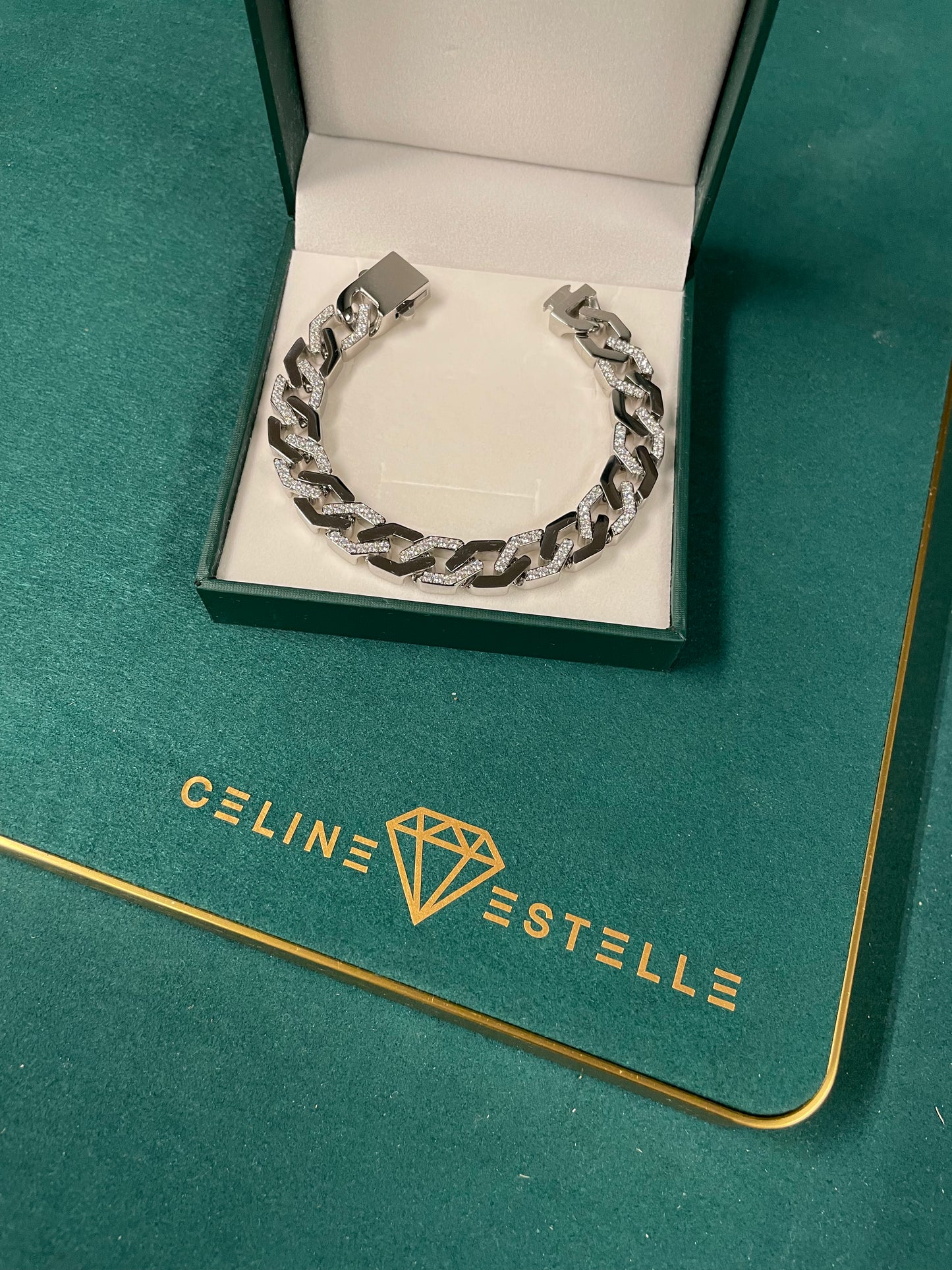 Stålarmband med CZ 19CM / 17,5CM