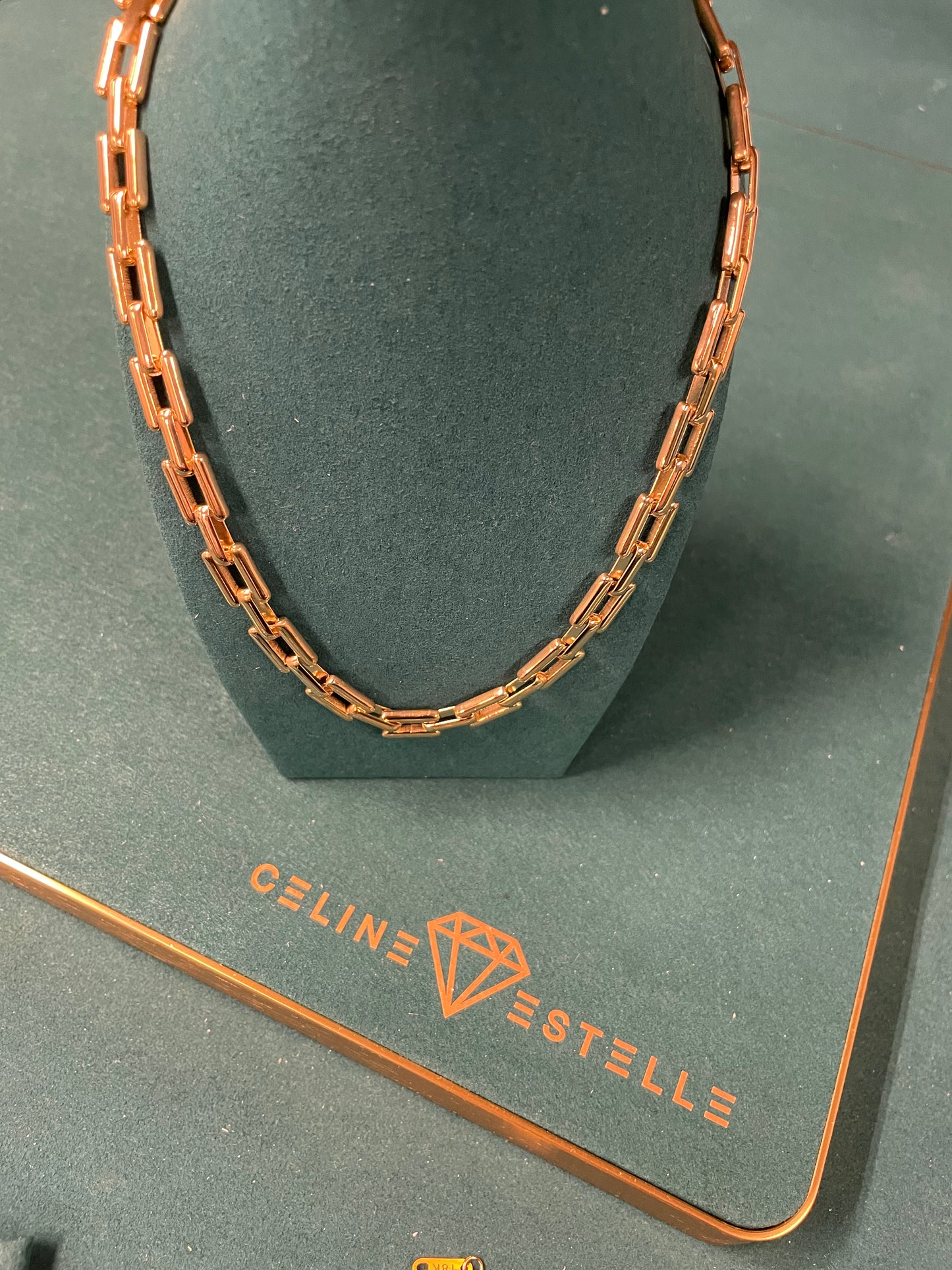 Stålhalsband med 18K förgyllning 45 cm