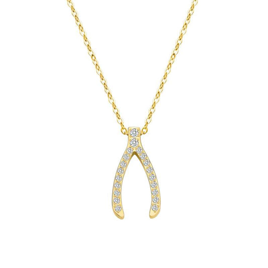 Stålhalsband med 18K förgyllning och CZ 42+5 cm