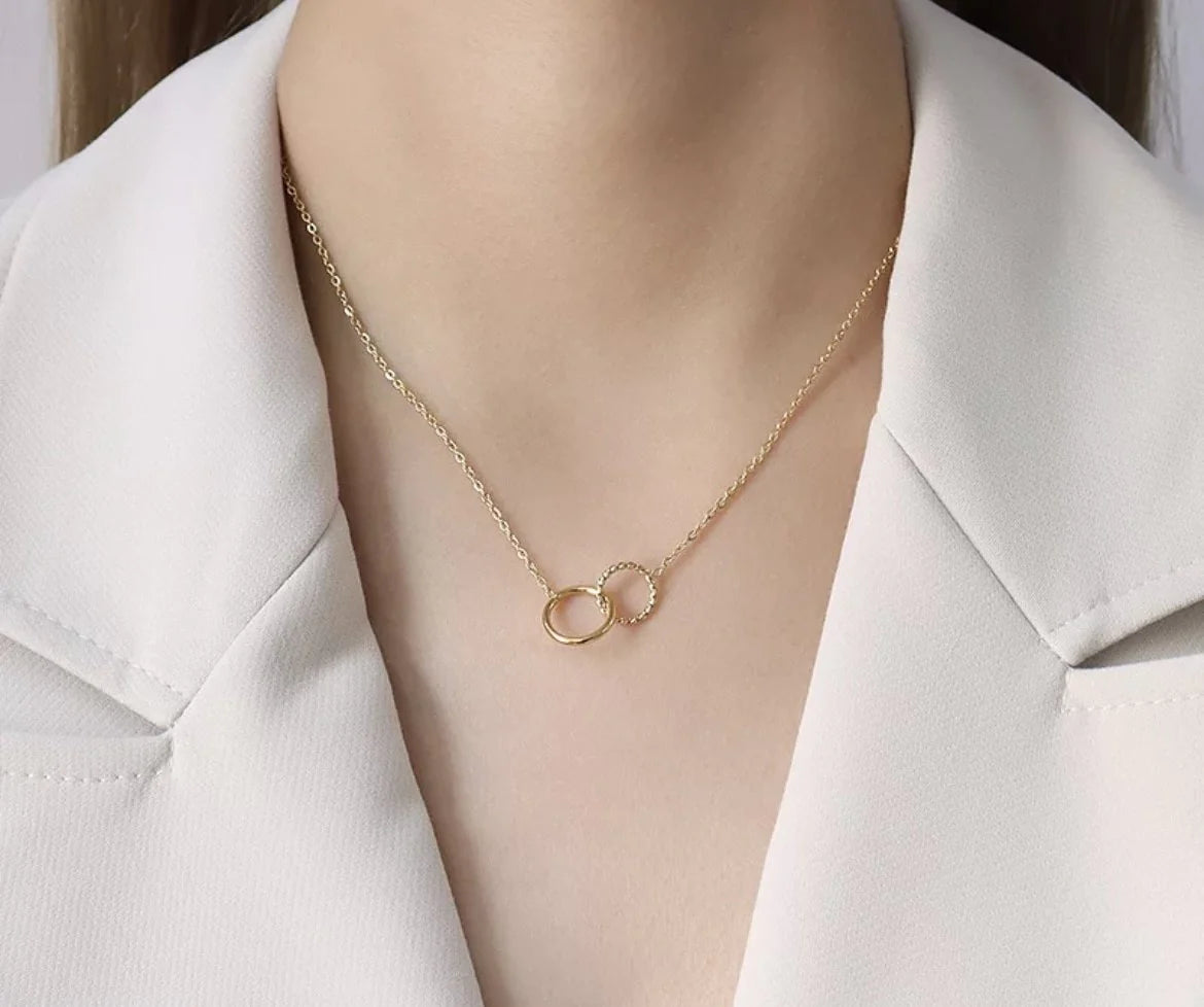 Stålhalsband med 18K förgyllning 42+5 cm