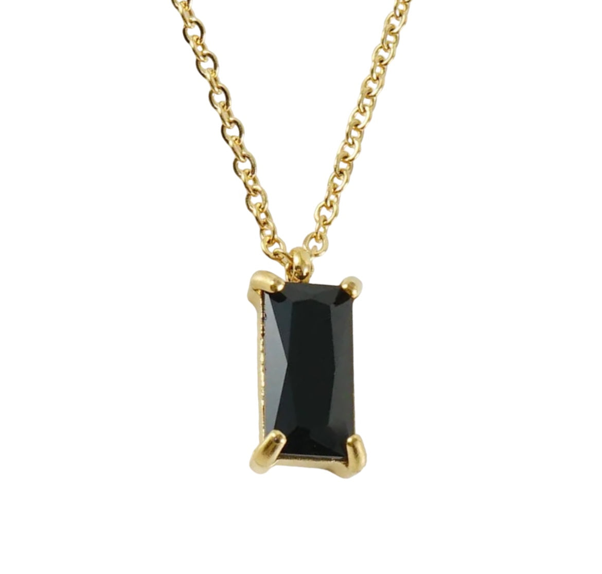 Stålhalsband med 18K förgyllning och CZ 40+5 cm