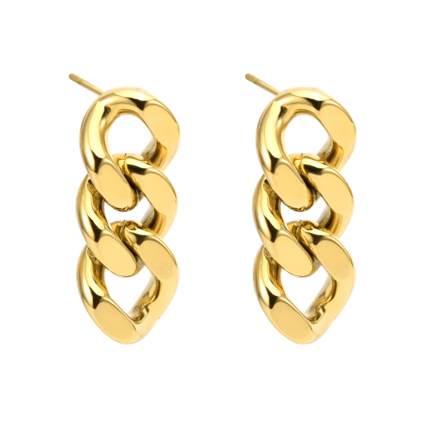 Stålörhängen med 18K förgyllning 23MM