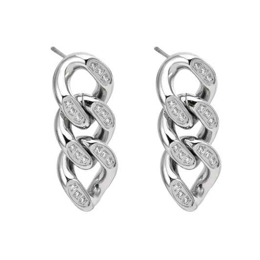 Stålörhängen med CZ 25MM