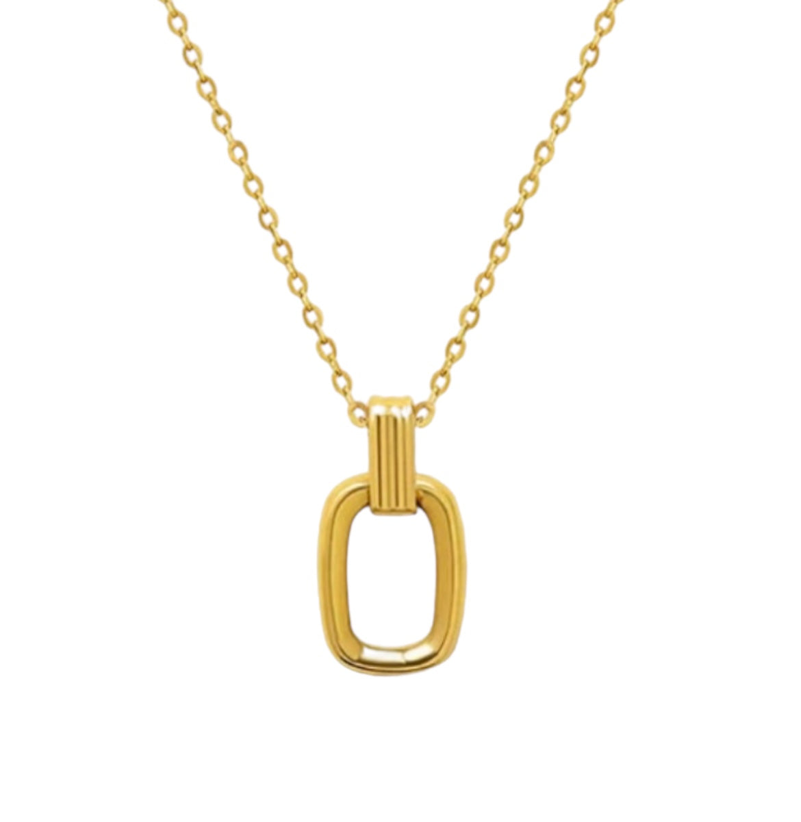 Stålhalsband med 18K förgyllning 40+5 cm