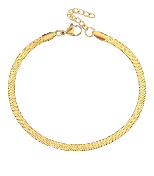 Stålarmband med 18K förgyllning 16+5 cm 4MM / 2MM