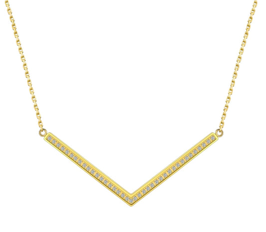 Stålhalsband med 18K förgyllning och CZ 40+5 cm