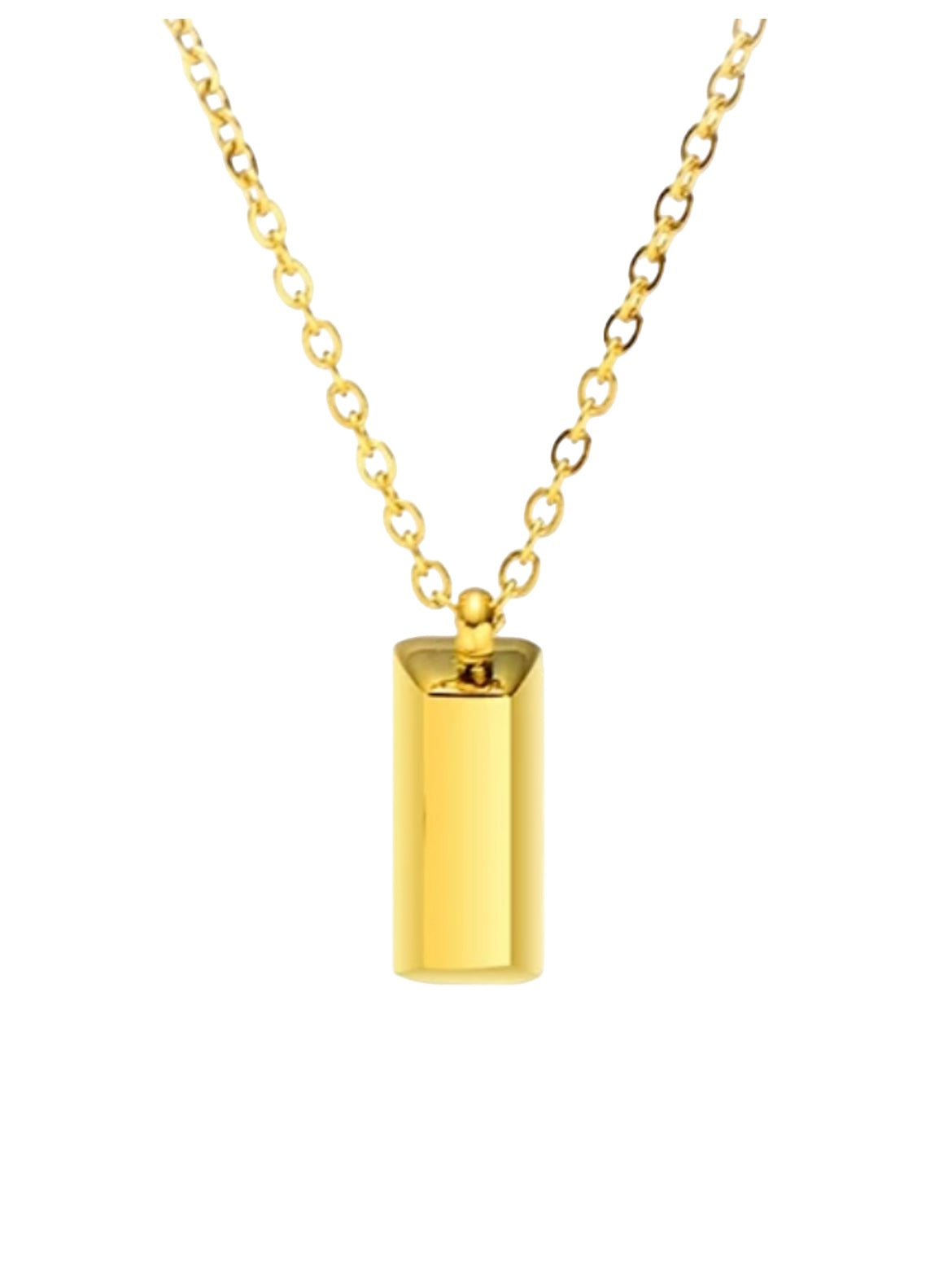 Stålhalsband med 18K förgyllning och CZ 40+5 cm