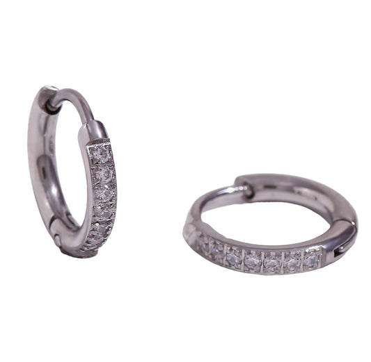 Stålörhängen med CZ 12MM / 2MM