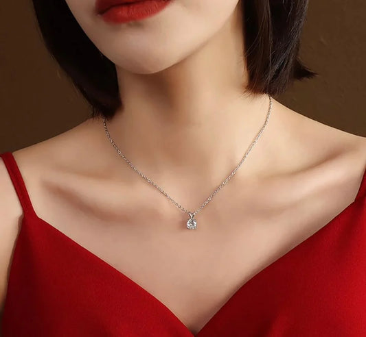 Stålhalsband med CZ 42+5 cm