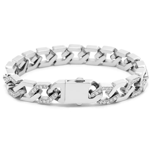 Stålarmband med CZ 19CM / 17,5CM