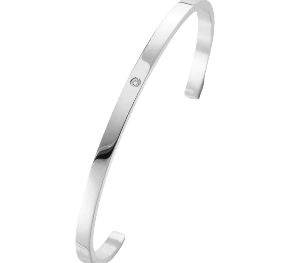 Stålarmband med CZ (4 MM) - Reglerbar