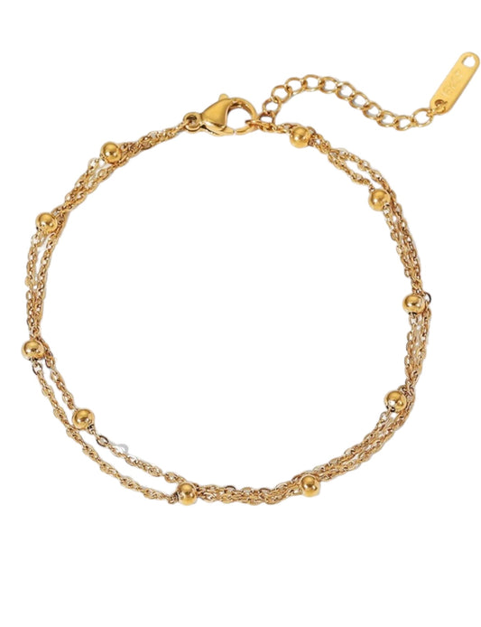 Stålarmband med 18K förgyllning 16+4 cm