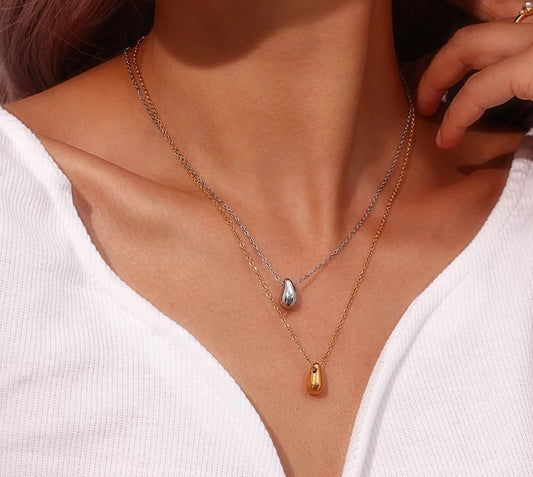 Stålhalsband med 18K förgyllning 40+5 cm