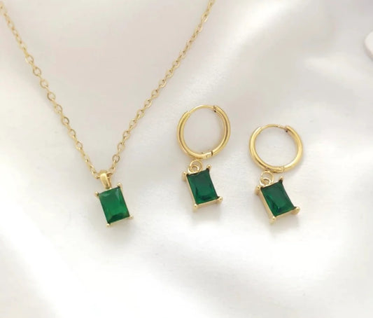 Stålhalsband med 14K förgyllning och CZ 40+5 cm