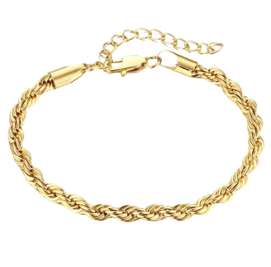 Stålarmband med 18K förgyllning 4MM / 5MM