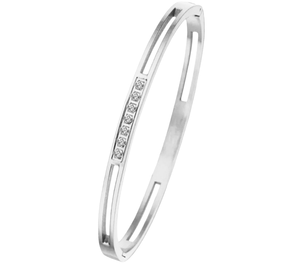 Stålarmband med CZ (4 MM)