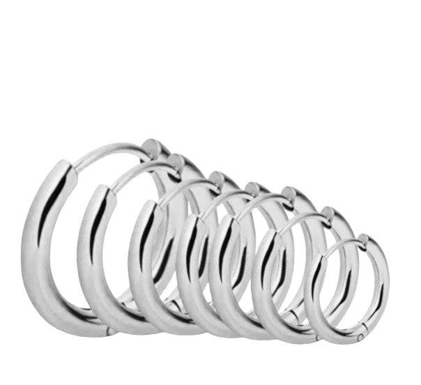 Stålörhängen 20MM / 18MM / 16MM / 14MM / 12MM / 10MM / 8MM (Tjocklek 2,5mm)