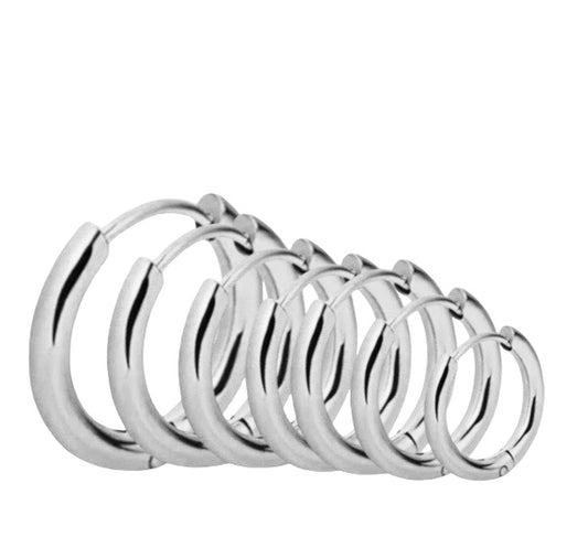 Stålörhängen 20MM / 18MM / 16MM / 14MM / 12MM / 10MM / 8MM (Tjocklek 2,5mm)