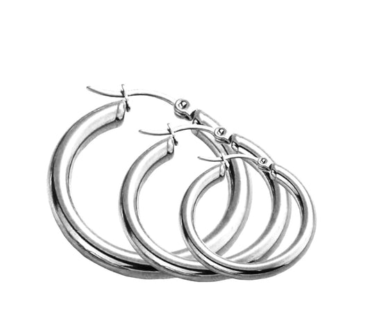 Stålörhängen 50MM / 40MM / 30MM (Tjocklek: 4MM)