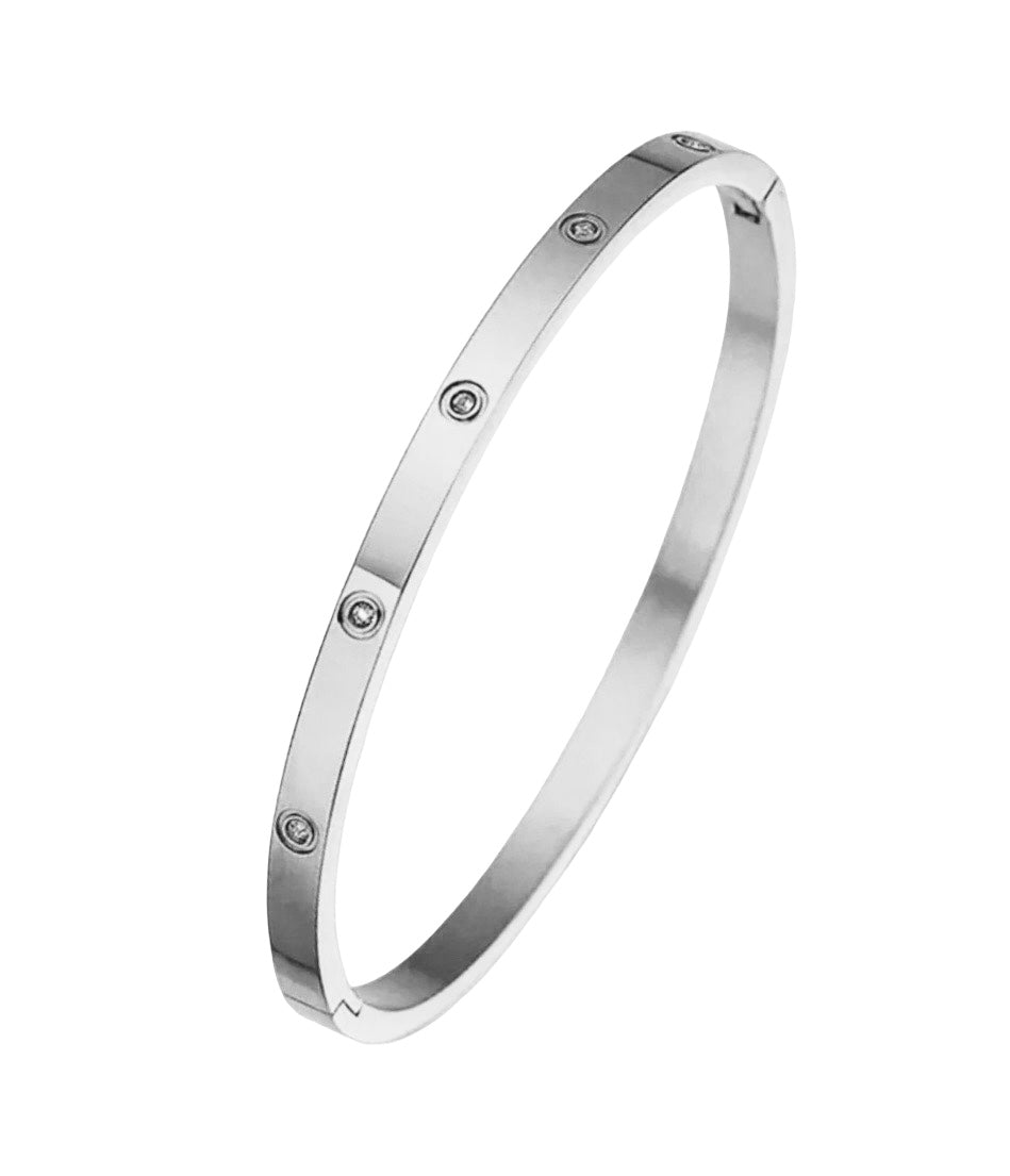 Stålarmband med CZ (4 MM)