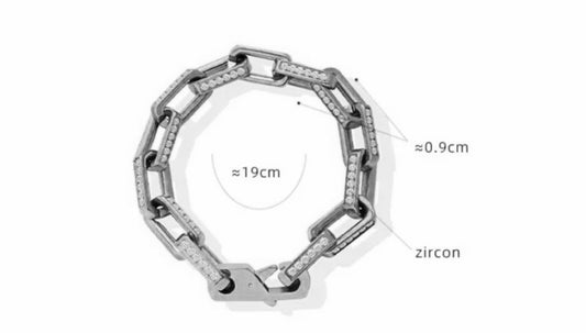 Stålarmband med CZ 19 cm