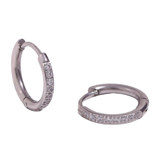 Stålörhängen med CZ 14MM / 2MM