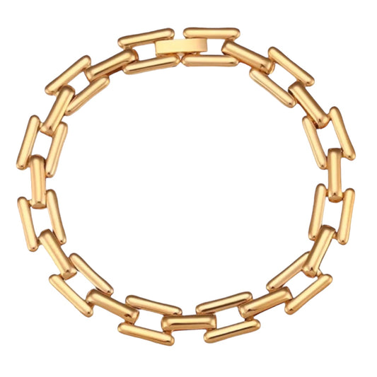 Stålarmband med 18K förgyllning 18 cm