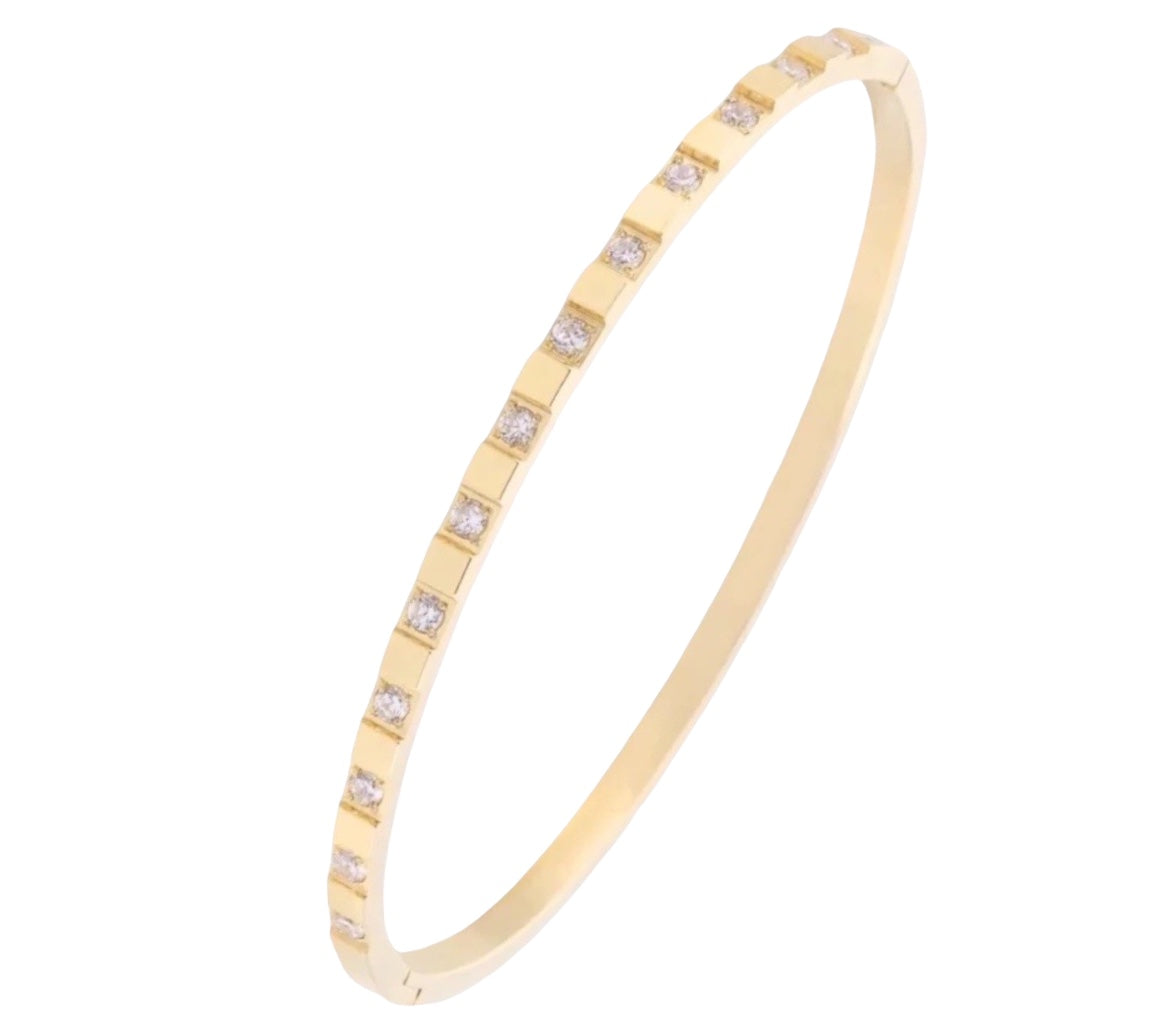 Stålarmband med 18K förgyllning och CZ (4 MM)